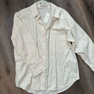 Abercrombie & Fitch Casual Cream Button Down Shirt